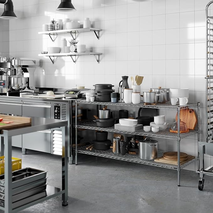 24" Deep x 60" Wide x 34" Height Wire Shelving Kit | 3-Tier | NSF Commercial Storage Rack Unit