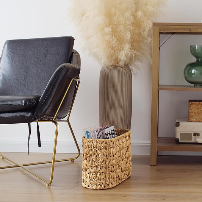 GRANNY SAYS Toilet Paper Storage, Bathroom Storage Basket, Toilet Paper Basket for 6 Mega Rolls, Toilet Paper Holder with Storage, Wicker Basket for Bathroom Accessories
