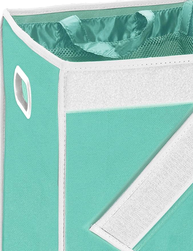 Simple Houseware Double Laundry Hamper with Lid and Removable Bags, Turquoise