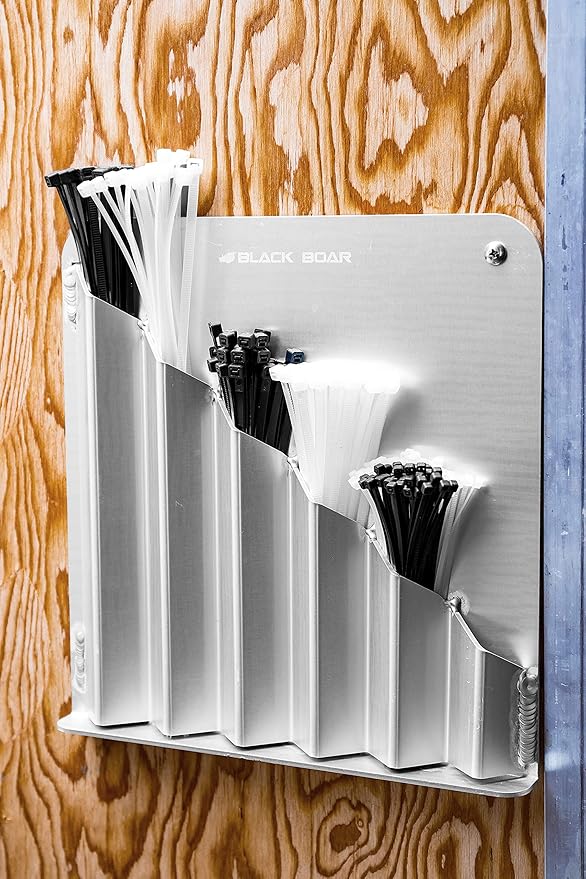 Black Boar Aluminum Zip Tie Storage Rack for Enclosed Trailer/Garage | Accommodates Various Lengths | Durable Construction | Easy to Install (66121)