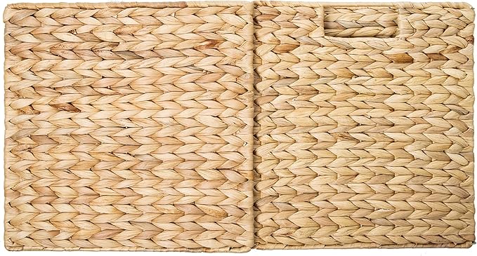 Trademark Innovations 12" Foldable Hyacinth Storage Basket with Iron Wire Frame