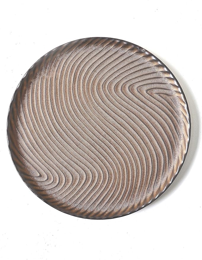 Vanity Tray, Candle Tray, Bathroom Tray, Countertop Tray, Perfume Holder Organizer, Decorative Tray for Dresser, Table, Bathroom Countertop, Home décor, Round, Brown, 8"×8"