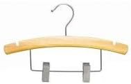 Only Hangers 12" Children's Wooden Hanger w/Clips [ Bundle of 25 ]