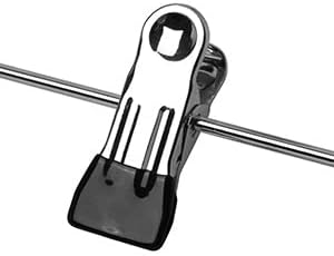 Szxc 2 Pack Skirt Pants Hangers with Adjustable Clips - 4 Tier Chrome with Black Vinyl - Non-Slip Durable - Closet Storage Organizer Space Saving (Pants Skirt Hangers (Set of 2)