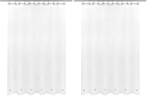 Barossa Design Extra Long Shower Curtain Liner with 6 Magnets - 72" x 84" XL, Waterproof PEVA Shower Liner for Bathroom, PVC Free, Metal Grommets - Frost, 72x84 (Pack of 2) by BarossaDesign
