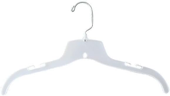 NAHANCO 17” Super Heavy Weight Plastic Shirt/Dress Hangers, White (Pack of 100), Made in USA