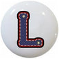 American Alphabet USA Letters Series Style 1 on 1.5" DECORATIVE Glossy Ceramic Dresser Drawer PULLS Cabinet Cupboard KNOBS (L)
