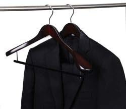 Luxury Wide Shoulder Wooden Hangers 18 Pack, with Velvet Bar, Smooth Mahogany Finish Wood Suit Hanger Coat Hanger for Closet, Holds Upto 20lbs, 360° Swivel Hook, for Jacket, Dress Heavy Clothes Hanger