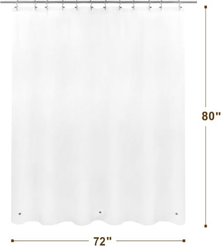 Barossa Design Extra Long Shower Curtain Liner 72x80, Frost - Image 2