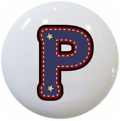 American Alphabet USA Letters Series Style 1 on 1.5" DECORATIVE Glossy Ceramic Dresser Drawer PULLS Cabinet Cupboard KNOBS (P)