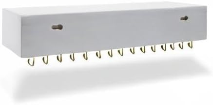 SANY DAYO HOME Necklace Holder Organizer Wall Mounted Jewelry Shelf with 24/30 Hooks, White