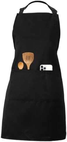 Kitchen Bib Chef Apron for Women Men with Pockets by PUBMND