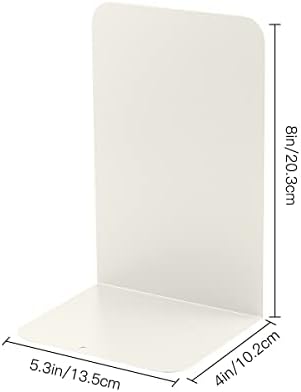 MSDADA Bookends, Book Ends for Book Shelves, Bookends for Office, Book Ends for Heavy Books,Metal Bookend Supports, Modern Minimalist Style Bookends, Milky White (4Pairs) - Image 2