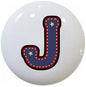 American Alphabet USA Letters Series Style 1 on 1.5" DECORATIVE Glossy Ceramic Dresser Drawer PULLS Cabinet Cupboard KNOBS (J)