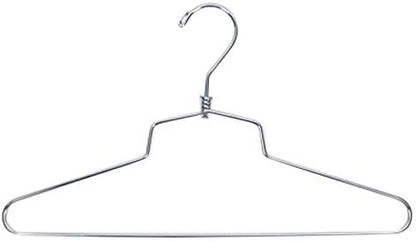 NAHANCO Metal Shirt Hanger, 18" Chrome-Plated, Standard Hook (Pack of 25)
