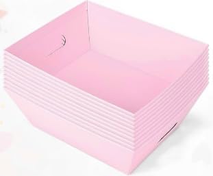 20PACK Pink Baskets For Gifts Empty, 10 x 8”Thick Gift Basket