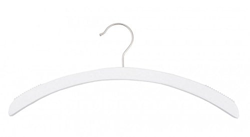 NAHANCO 40117 Retro Series Wooden Top Hangers, 16", Low Gloss White (Pack of 100)