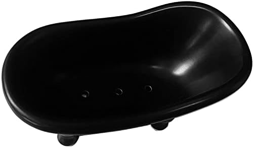 Ceramic Black Clawfoot Bathtub Bar Soap Dish for Bathroom Shower Decorative Soap Dish Sponge Holder Shower Bar Soap Tray Container for Bathroom, Kitchen Sink