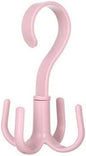 Space Saving Rotated Hanger Hooks Wardrobe Clothes Rack Hanger Organizer Bag Hanger Shoes Belt Scarf Hanging Rack Closet Hanger (Pink)