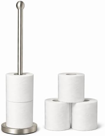 Toilet Paper Holder Stand for 4 or 5 Rolls - Brushed Nickel by Wismay