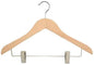 NAHANCO Executive Collection: Wooden Suit Hanger with Clips, 17 ½” Natural (Pack of 50)