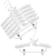 Children's Satin Padded Nursery Hanger with Clips (Set of 6) Color: White