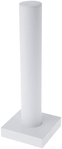 Plymor White Faux Leather Vertical Bracelet Display Stand, 4.625" W x 13" H (Pack of 2)