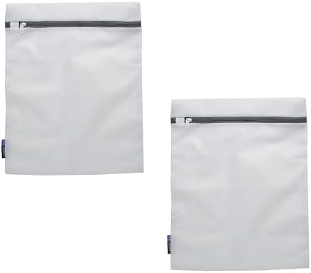 Laundry 360 2 Pack Large Mesh Wash Bag | Laundry | Washing Machine | Zipper Closure | Prevents Pulling and Tearing | Clothes | Garments | Delicates | Socks | White by Unknown