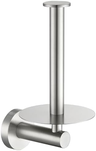 Aomasi Vertical Toilet Paper Holder for Bathroom Wall, Brushed Nickel by Aomasi