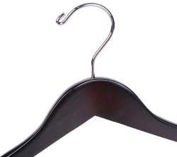 Luxury Wide Shoulder Wooden Hangers 18 Pack, with Velvet Bar, Smooth Mahogany Finish Wood Suit Hanger Coat Hanger for Closet, Holds Upto 20lbs, 360° Swivel Hook, for Jacket, Dress Heavy Clothes Hanger
