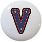 American Alphabet USA Letters Series Style 1 on 1.5" DECORATIVE Glossy Ceramic Dresser Drawer PULLS Cabinet Cupboard KNOBS (V)