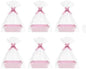 6PACK Pink Baskets For Gifts Empty, 10 x 8” Thick Kraft Gift Basket with 6Bows 6Bags Empty Gift Baskets for Christmas