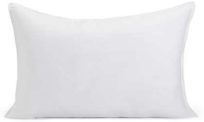 Amazon Basics Down Alternative Bed Pillow, Medium Density for Back and Side Sleepers, Queen - Pack of 2, White, 30 in L x 20 in W by AmazonBasics