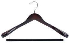 Luxury Wide Shoulder Wooden Hangers 18 Pack, with Velvet Bar, Smooth Mahogany Finish Wood Suit Hanger Coat Hanger for Closet, Holds Upto 20lbs, 360° Swivel Hook, for Jacket, Dress Heavy Clothes Hanger