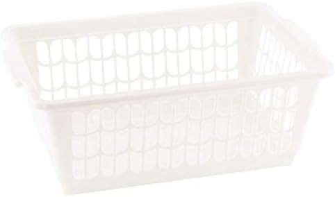 YBM HOME Plastic Perforated Storage Basket Bin Office Drawer, Shelf Desktop Countertop Tray Organizer 32-1188 (1, White)