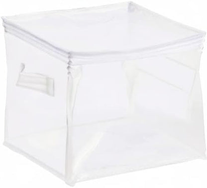 Amazon Basics Clear Zippered Storage Bags for Closet Organization, Stackable Clothing and Linen Storage Containers, 3-Pack