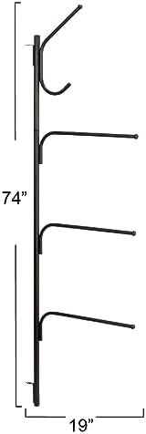 Household Essentials Hinge-It Clutterbuster Steel Valet Family Towel Bar, Black - Image 3