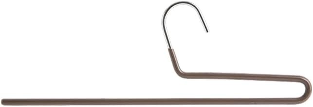 SHIMOYAMA Space Saving Pant Hangers, 5 Pack, Semi-Open Trouser Hanger for Jeans & Pants, Single Rod Closet Organizer for Slacks, Khakis (Chocolate Brown)