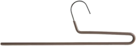 SHIMOYAMA Space Saving Pant Hangers, 5 Pack, Semi-Open Trouser Hanger for Jeans & Pants, Single Rod Closet Organizer for Slacks, Khakis (Chocolate Brown)