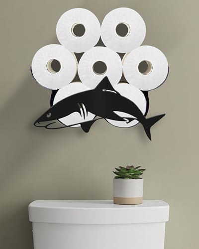 Shark Toilet Paper Holder, Wall Mounted Toilet Paper Storage by Wigag