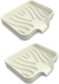 Silicone Soap Dish with Drainer | Quick-Dry Holder for Sponge, Dispenser, Scrubber, Bottle and Cup | for Kitchen, Shower and Bathroom (Beige, Small, 2-Pack)
