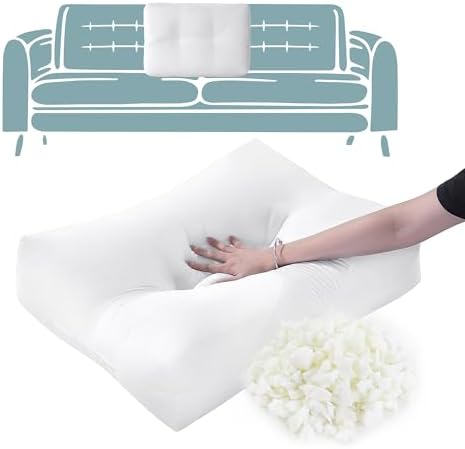 HOMBYS Shredded Foam Sofa Back Cushions, Supportive Back Cushion Replacement for Couch, Stuffing Filling Lumbar Support Pillow for Couch, Bed, Floor, (31.4"x18"x5") by HOMBYS