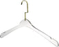 YBM Home Quality Acrylic Clear Hangers Made of Clear Acrylic for a Luxurious Look and Feel for Wardrobe Closet, Clothes Hangers Organizes Closet, Men, Gold w/Flat Hook, 4104-1
