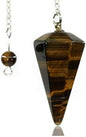 Faceted Mixed gemstone crystal pendulum point reiki chakra pendant bead Chain 6''
