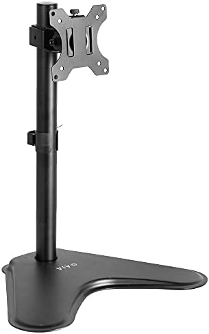 VIVO Single Monitor Desk Stand, Holds Screens up to 32 inch Regular and 38 inch Ultrawide, Freestanding VESA Steel Mount Base, Adjustable Height, Tilt, Swivel, Rotation, Black, STAND-V001H by VIVO
