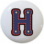 American Alphabet USA Letters Series Style 1 on 1.5" DECORATIVE Glossy Ceramic Dresser Drawer PULLS Cabinet Cupboard KNOBS (H)