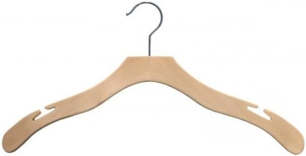 NAHANCO Contemporary Collection: Wooden Shirt Hanger with Notches, 17" Natural (Pack of 100)