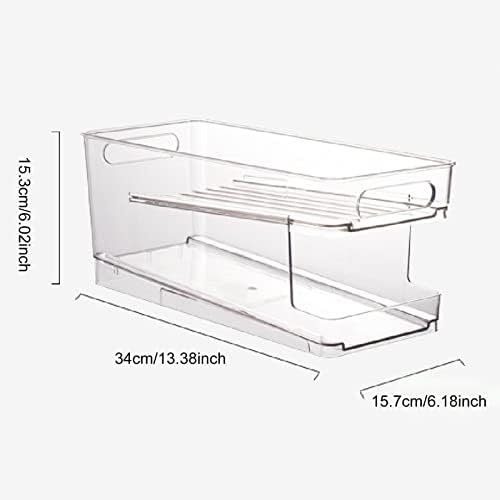 Wheels Can Holder - Car Scroll Can Holder Fridge Organiser System | Double Layer Fridge Cans Organiser | Can Dispenser for Drinks Beer Bubble Soda Storage Space 10 Cans