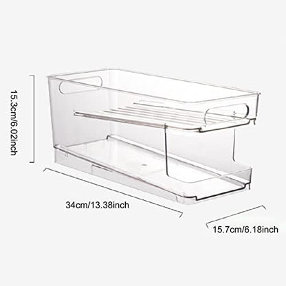 Wheels Can Holder - Car Scroll Can Holder Fridge Organiser System | Double Layer Fridge Cans Organiser | Can Dispenser for Drinks Beer Bubble Soda Storage Space 10 Cans