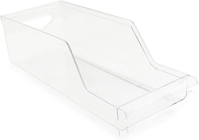 Zerodeko Beverage Storage Rack Organizer for Refrigerator – Beverage Can Dispenser Removable Divider Plastic for Pantry and Kitchen 6-Can Capacity